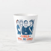 女の子は7月4日から女子愛国的フェミニストに カフェラテマグ (正面)