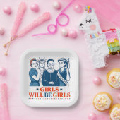 女の子は7月4日から女子愛国的フェミニストに ペーパープレート (パーティー)