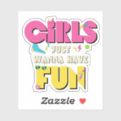 女の子は80年代の懐かしさをおもしろいしたい シール (シート)