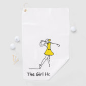 女の子は、ゴルフタオルを運転している ゴルフタオル (インサイチュ)