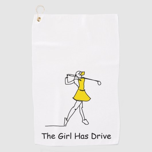 女の子は、ゴルフタオルを運転している ゴルフタオル (正面)