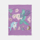 女の子は「海の下」毛布。 フリースブランケット (正面)