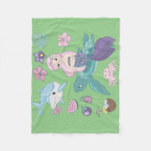 女の子は「海の下」毛布。 フリースブランケット (正面)