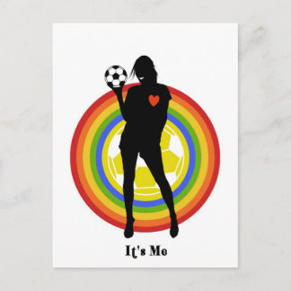 女の子は、私、サッカー選手と大ファンだ ポストカード