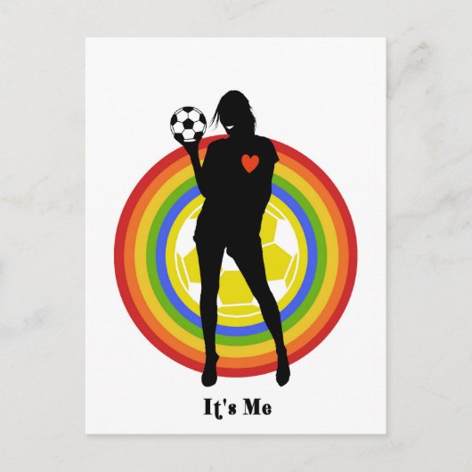 女の子は、私、サッカー選手と大ファンだ ポストカード (正面)
