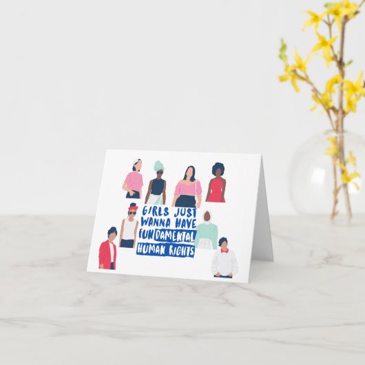 女の子は…空白の. カード (黄色い花)