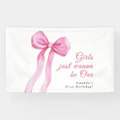 女の子はOne 1の誕生日パーティーになりたい 横断幕 (横)