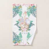 女の子へのジャングル動物の贈り物 バスタオルセット (ハンドタオル)