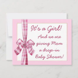 女の子へのレトロな赤ちゃんのシャワー招待 招待状