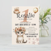 女の子への最初の誕生日の招待 招待状 (スタンド正面)