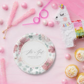 女の子ほこりっぽいバラフローラエレガントの赤ちゃん ペーパープレート (パーティー)