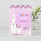 女の子または子供のためのキュートなフィエスタパーティーカード 招待状 (スタンド正面)