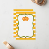 女の子または男の子のためのカボチャ秋のサンキューカード ノートカード (正面/裏面インサイチュ)