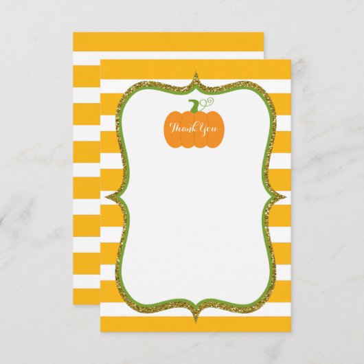女の子または男の子のためのカボチャ秋のサンキューカード ノートカード (正面/裏面)