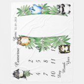 女の子または男の子のベビーのマイル標石毛布のサイズ80 x 60 フリースブランケット (正面)