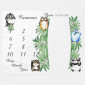 女の子または男の子のベビーのマイル標石毛布のサイズ80 x 60 フリースブランケット (正面(横))