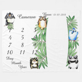 女の子または男の子のベビーのマイル標石毛布のサイズ80 x 60 フリースブランケット