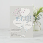 女の子または男の子の性はベビーシャワーの招待状を明らかにします 招待状 (スタンド正面)