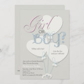 女の子または男の子の性はベビーシャワーの招待状を明らかにします 招待状 (正面/裏面)