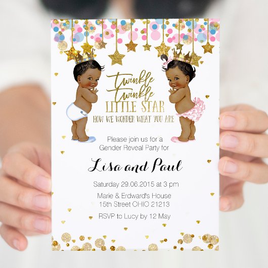 女の子または男の子の性別による招待の表示 招待状