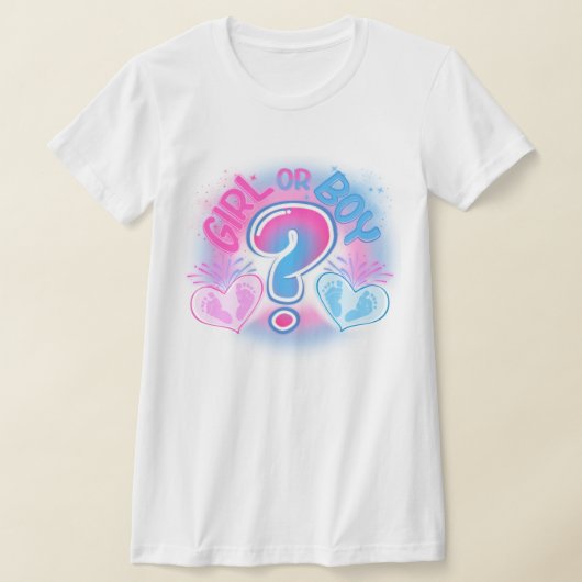 女の子または男の子の性別の表示 Tシャツ (レイダウン)