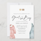 女の子または男の子の服ジェンダーリビール招待状 招待状 (正面)