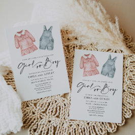 女の子または男の子の服ジェンダーリビール招待状 招待状