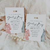 女の子または男の子の服ジェンダーリビール招待状 招待状