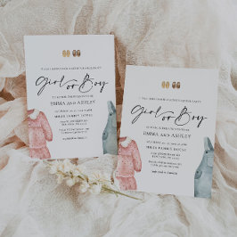 女の子または男の子の服ジェンダーリビール招待状 招待状