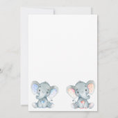 女の子または男の子の象のジェンダーリビール招待状 招待状 (裏面)