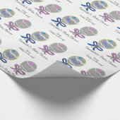 女の子または男の子の赤ちゃんシャワーピンクブルーベビーラトル ラッピングペーパー (角)