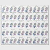 女の子または男の子の赤ちゃんシャワーピンクブルーベビーラトル ラッピングペーパー (フラット)