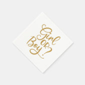 女の子または男の子の金ゴールドグリッター性別の表示 スタンダードカクテルナプキン (角)