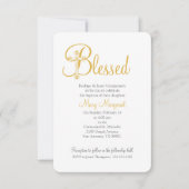 女の子または男の子の《キリスト教》洗礼式や命名式または洗礼金ゴールド十字 招待状 (正面)