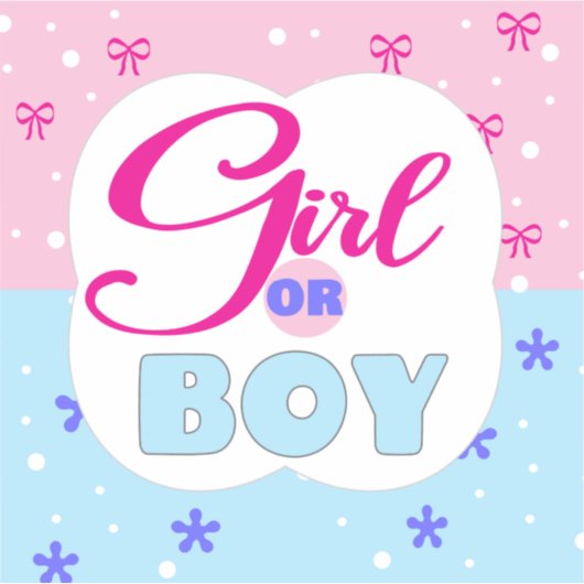 女の子または男の子を表示 シール (正面)