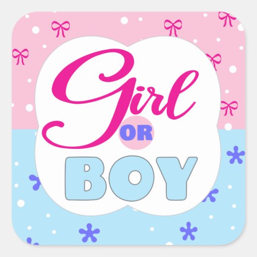 女の子または男の子を表示 スクエアシール (正面)