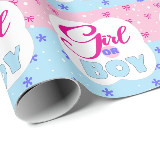 女の子または男の子を表示 ラッピングペーパー (ロールコーナー)