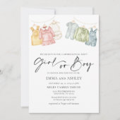 女の子または男の子ボホ服ジェンダーリビール招待状 招待状 (正面)