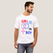 女の子または男の子//おもしろい性別パーティーの表示 Tシャツ (正面フル)