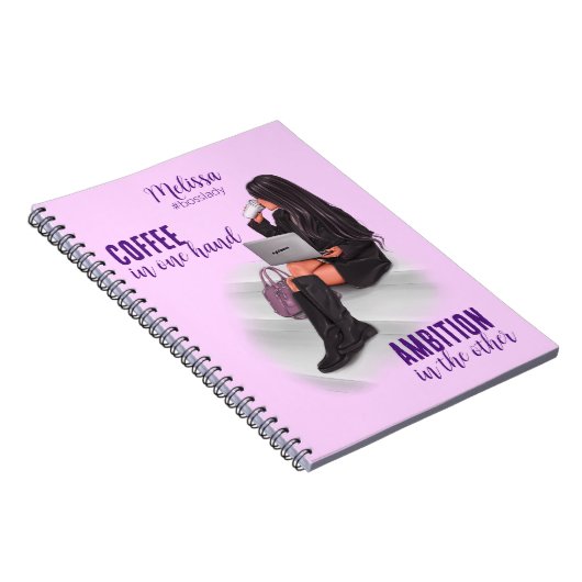 女の子やる気を起こさせるボスピンクのスパイラルフォトノートブック ノートブック (右側)