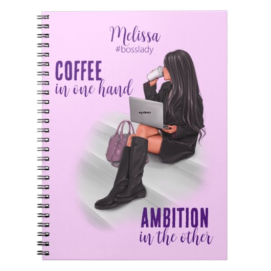 女の子やる気を起こさせるボスピンクのスパイラルフォトノートブック ノートブック (正面)