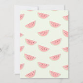 女の子や男の子のためのメロン誕生日招待状の1つ 招待状 (裏面)