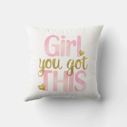 女の子よ得り完全にこのデザインやる気を起こさせるクート クッション (裏面)