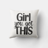 女の子よ得り完全にこのデザインやる気を起こさせるクート クッション (裏面)