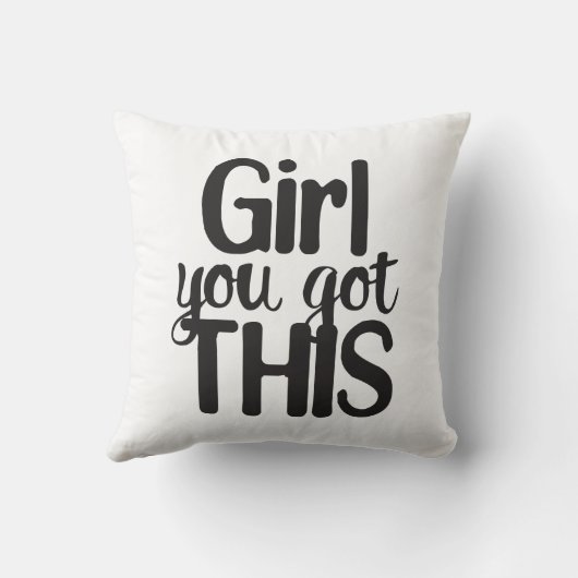 女の子よ得り完全にこのデザインやる気を起こさせるクート クッション (裏面)