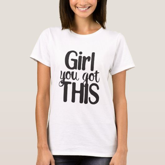 女の子よ得り完全にこのデザインやる気を起こさせるクート Tシャツ (正面)