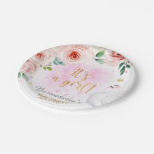 女の子よ！フローラスワンプリンセスベビーシャワー ペーパープレート (アングル)