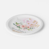 女の子よ！フローラスワンベビーシャワー紙プレート ペーパープレート