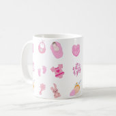 女の子よ！ベビー誕生、ベビーシャワーギフト コーヒーマグカップ (正面左)