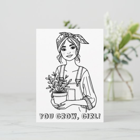 女の子よ | 植物引用文とプリン着色 (スタンド正面)